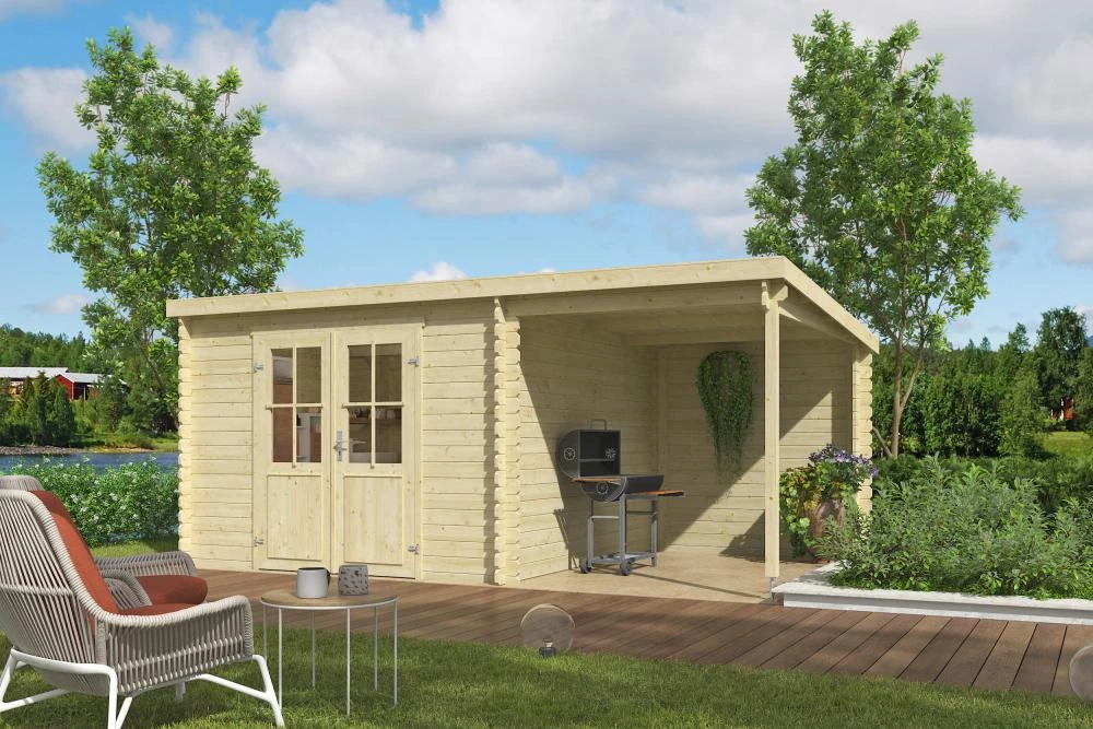 Outdoor Life Blokhut Tampa met Overkapping 550 x 250 cm - Afbeelding 4